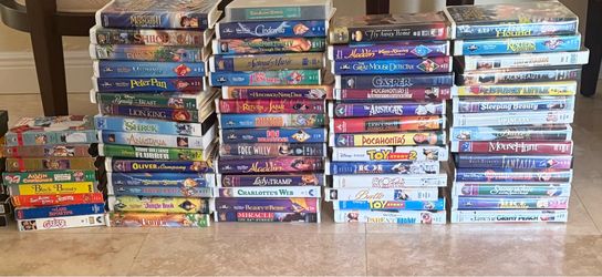 Large Collection of Disney and Classic VHS Tapes