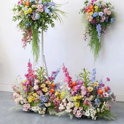 Colorful Arch Backdrop Decor Floral Arrangements