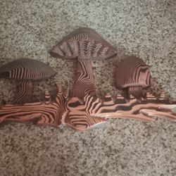 Wooden Mushrooms Decor 