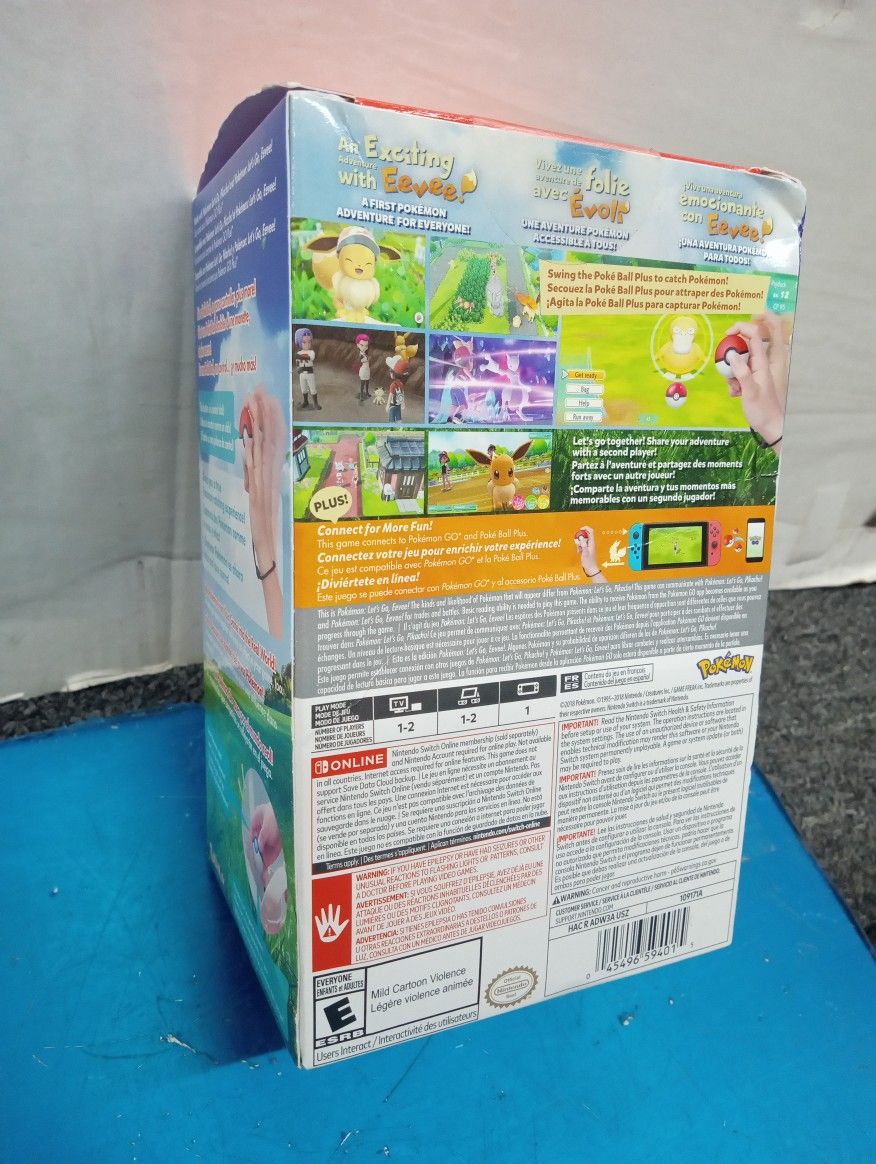 Pokemon Let's Go Eevee Pokeball Plus Bundle Mew Nintendo Switch