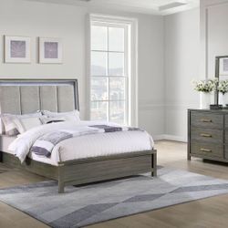4 Piece Bedroom Set Include Queen Bed, Dresser, Mirror, 1 Nightstand…Optional Chest and sizes can be added