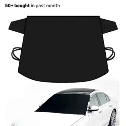 EcoNour Windshield Cover for Ice and Snow - Universal Fit for Car, SUV, Truck, Heavy Duty 600D Oxford Fabric Frost Protector for Ice & Sleet