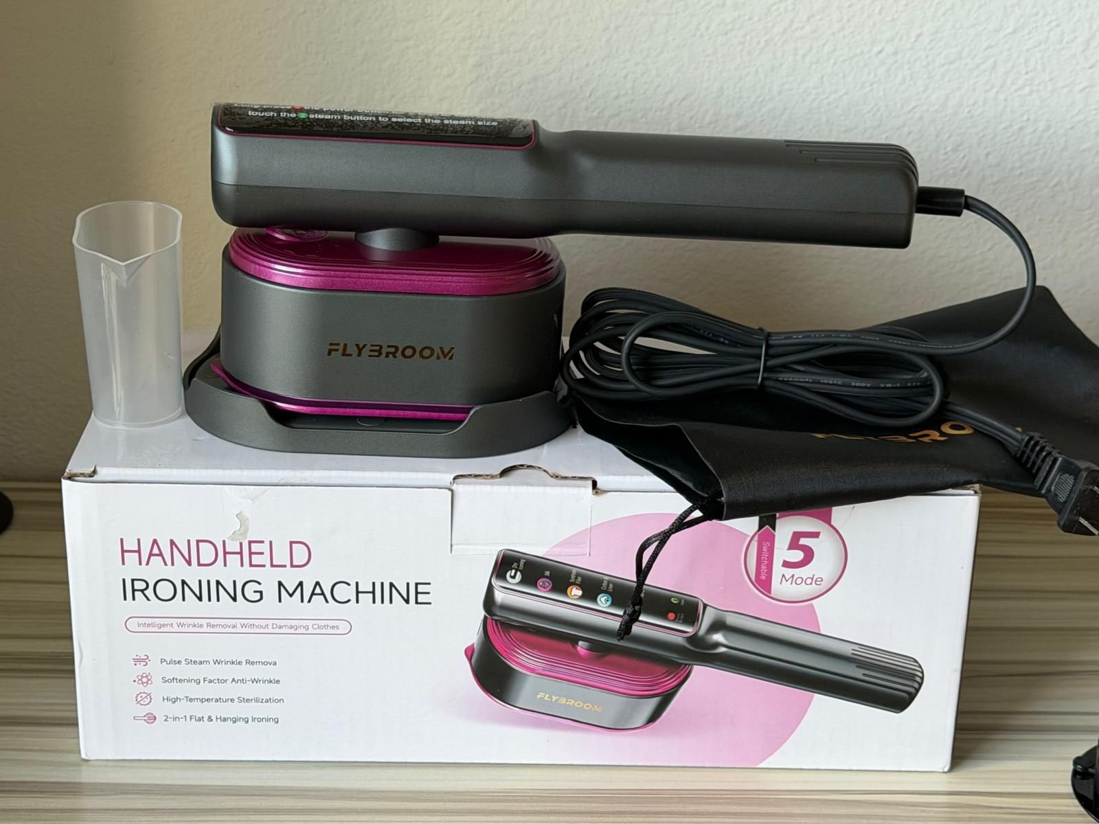 Travel 2-in-1 Clothes Steamer & Iron, 1200W, LED Touch Display, 13s Heat-Up, 110ml Tank, Portable