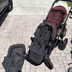 City Select Lux Double Stroller with newborn carrier