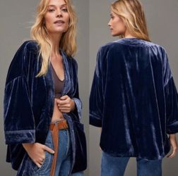Anthropologie, Esme Crushed Velvet, Kimono Jacket
