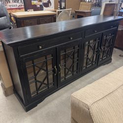 Beautiful, Distressed, Black Console - Excellent Condition- 80” x 18” x 36” - Originally $1899