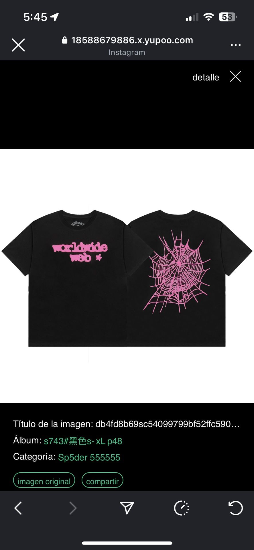 Sp5der Worldwide Web T-shirt in black and pink