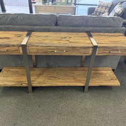 Solid Reclaimed Wood Console Table 