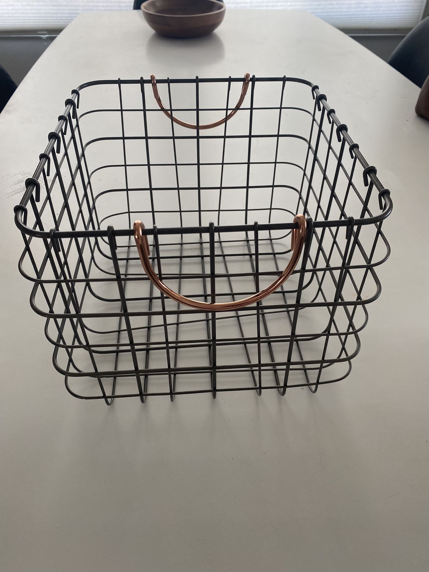 Metal Basket With Copper Handles 
