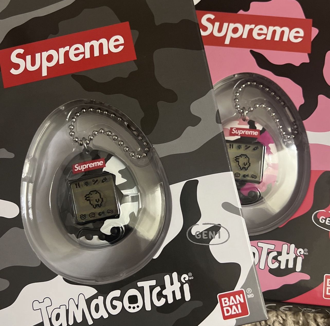 Supreme Tamagotchi Keychain