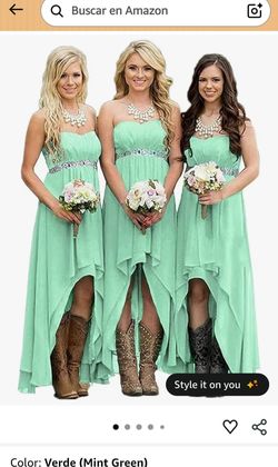 Vestido de fiesta verde menta