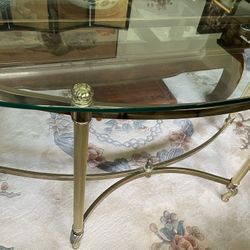 Brass And Glass Wall Table