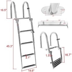 gevechten gas Scorch Amarine Made Boat Ladder 4 Step Pontoon Boat Ladder Foldable Stainless  Steel Marine Rear Entry Telescoping Ladder with Wide Steps Swim Deck Ladder  wit for Sale in Rowland Heights, CA - OfferUp