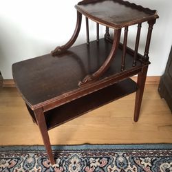 Antique Two Tier End Table Side Table 