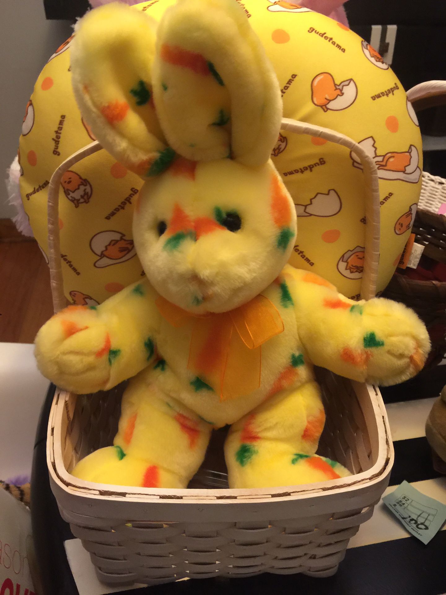 Yellow bunny basket