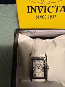 Invicta Watch with White Leather Strap