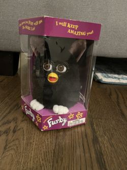FURBY TOY~VINTAGE~RARE~IN ORIGINAL BOX~TIGER ELECTRONICS~BLACK & WHITE~AUTHENTIC~