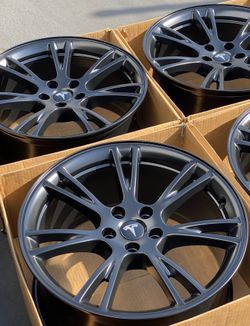 19” Tesla Model Y Factory Wheels Rims Satin Black New Exchange