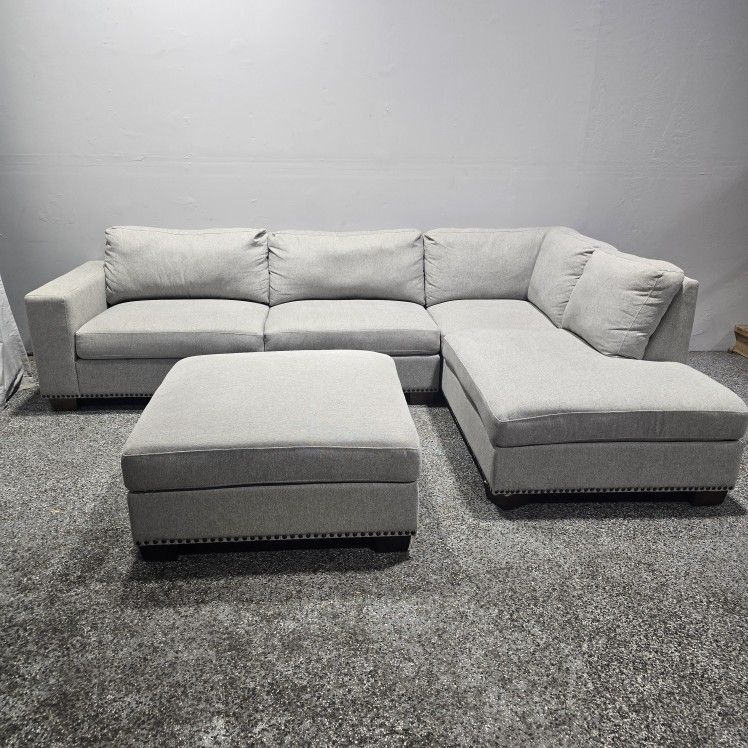 Gray Sectional Couch And Ottoman!!! Delivery Available