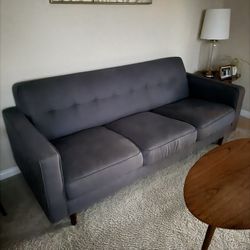 Mid-Century Modern Living Room Set — Sofa, Chair, Ottoman & Tables (Lightly Used)