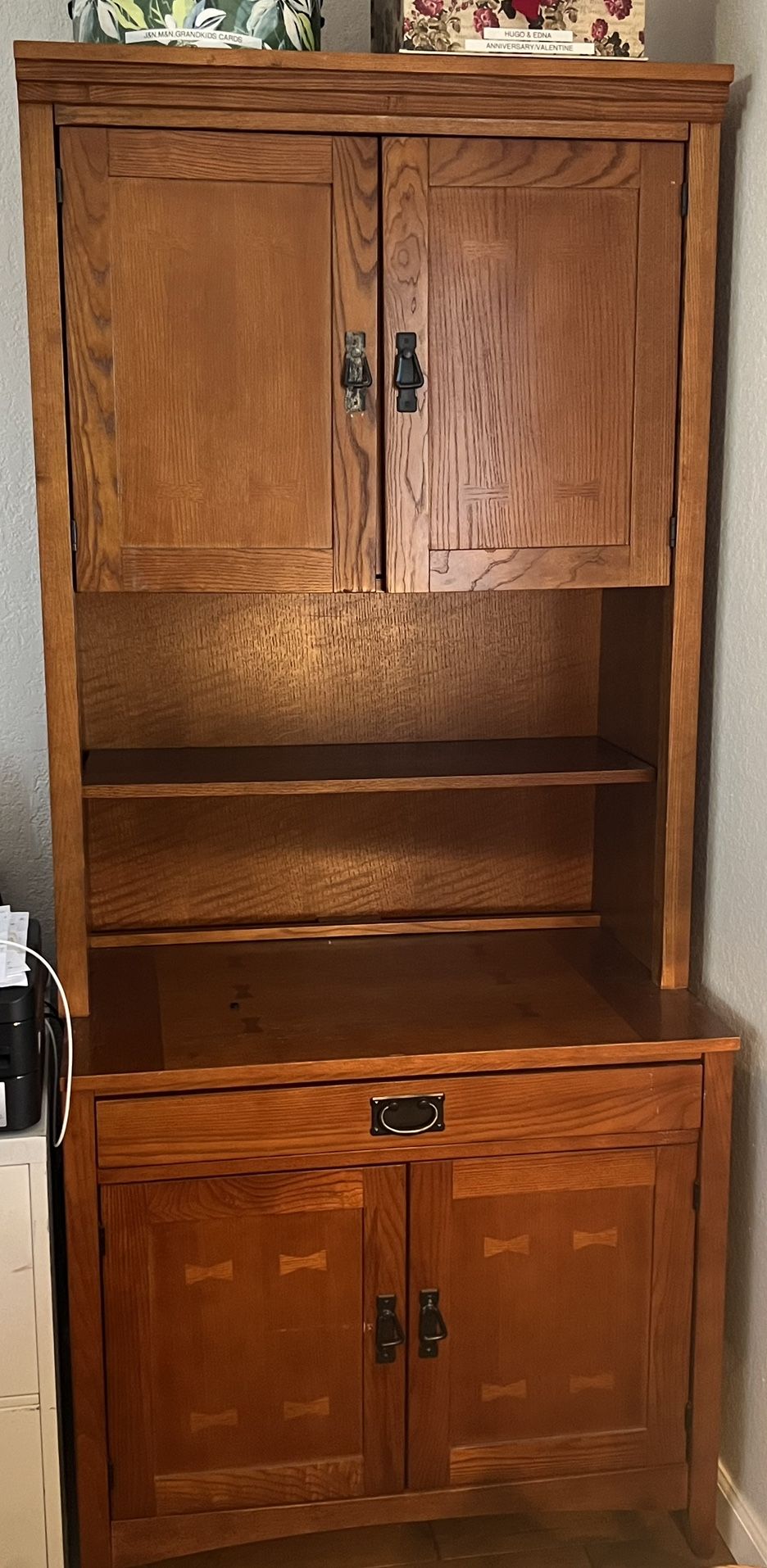 Wooden Hutch And Desk