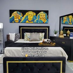 4pc Queen Bedroom 👉Furniture Sectional Dining Table Sets Bunk Beds Avail 