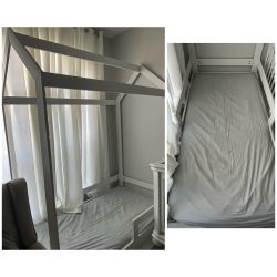 Twin Montessori/Canopy/House/Castle style Bed Frame with Mattress