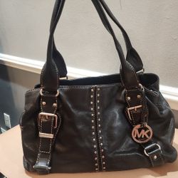 Michael Kors Black Leather Shoulder Bag