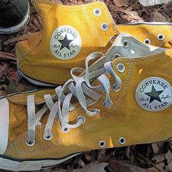 Yellow Converse All Star Chuck Taylors Size 10