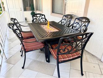 7pc Never used Fire 🔥 Pit Outdoor Patio Dining Table Set