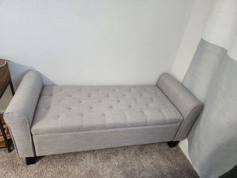Grey Storage Bench ottoman (52"Lx20"H x20"W )
