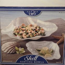 NIB Set of Two Shell Serving Bowl