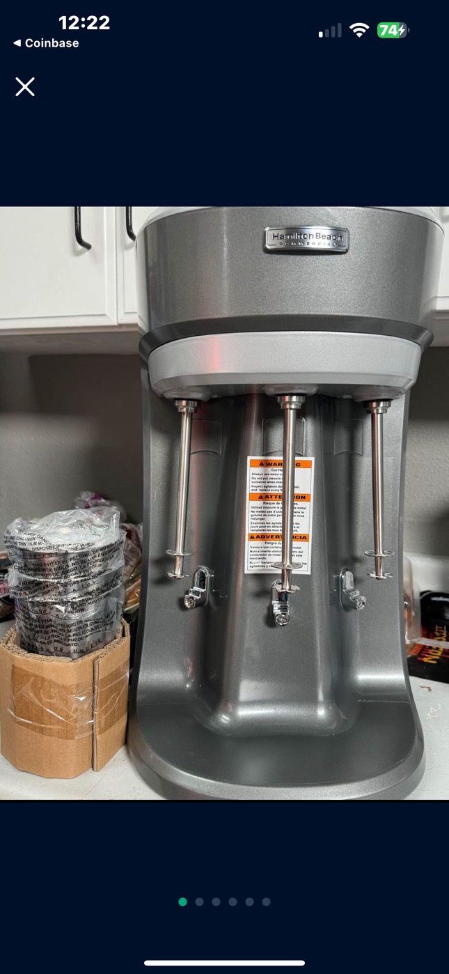 Hamilton beach commercial 3 cup milkshake machine brand new