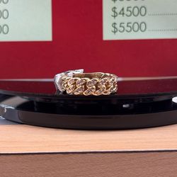 10K DIAMOND CUBAN RING !! ( READ DESCRIPTION )