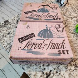 Antique Anchorglass serving sets