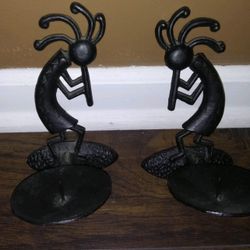 Vintage Black Candle Holders  (pls Read Description Below)