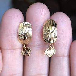 Gold Plated Earrings Dangles Charm Earrings 