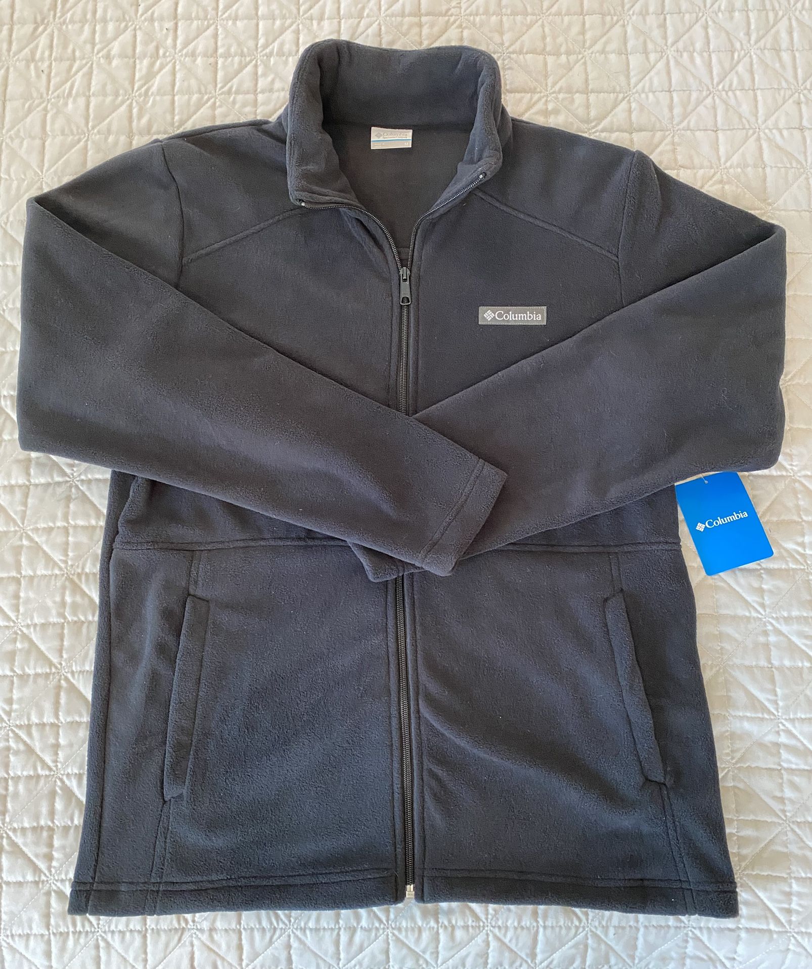 Men's Medium Columbia Castle Dale Full Zip Black Fleece Jacket