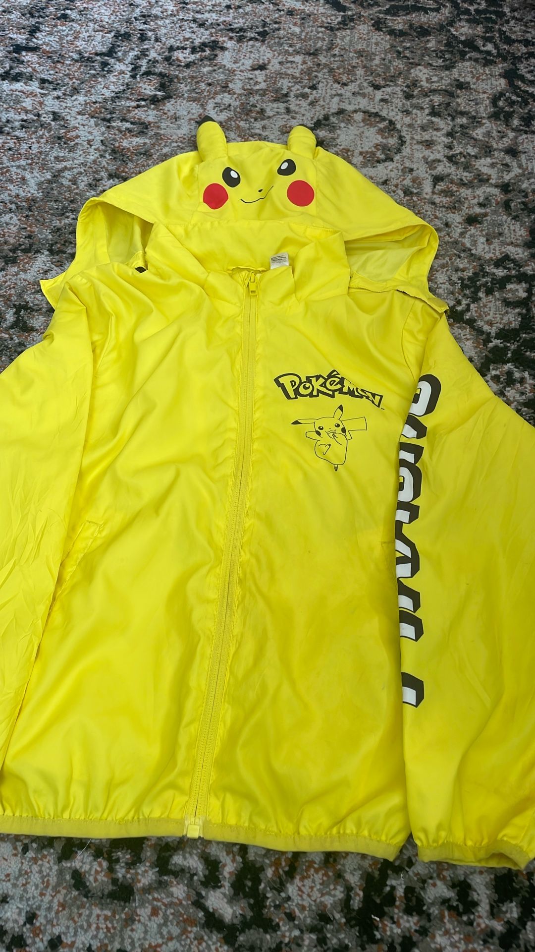 Yellow Pikachu Rain Jacket 8-10 Yr