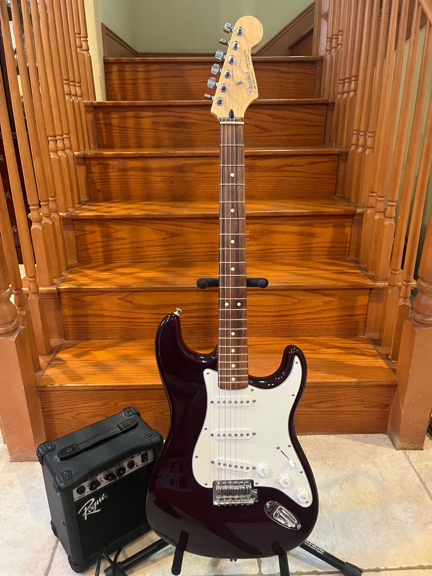 Fender MIM Stratocaster (‘Mint) w/ Rogue Amp