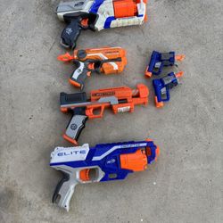 6 Nerf Guns-Used