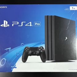 Sony PlayStation 4 Pro 1 TB Jet Black Console System w/ Controller & Cables