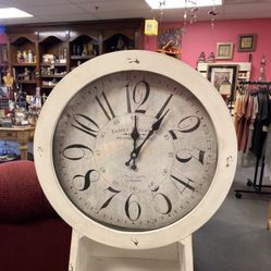 High End Whimsical Chippy Shabby Chic Working Granddaughter Clock With Shelves 