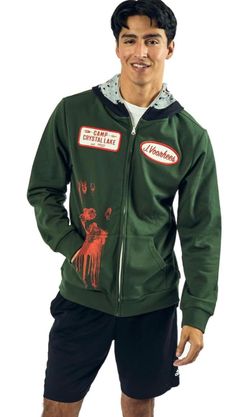 XL Bioworld Friday The 13th Jason Long Sleeve Men's Green Cosplay Hoodie