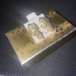 14k gold medium nugget earrings 