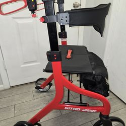 Drive Medical Nitro Sprint Foldable Rollator Walker with Seat - Lightweight Support