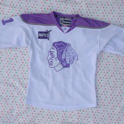 Reebok Chicago Black Hawks Hossa #81 Hockey Fights Cancer Women’s Jersey Size 50