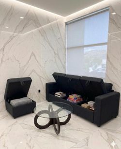 Black ottoman and couch 🛋️ brand new sealed in box with storage FREE LOCAL DROP OFF
