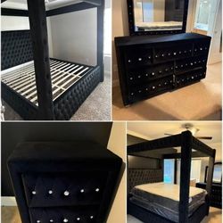 KING AND QUEEN AVAILABLE!! CANOPY-BED,DRESSER,ONE NIGHTSTAND,MIRROR!! QUEEN $1,699 KING $1,799!!