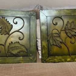 HOME DECOR Set Of 2 Metal Leaf 20”x22” Wall Art